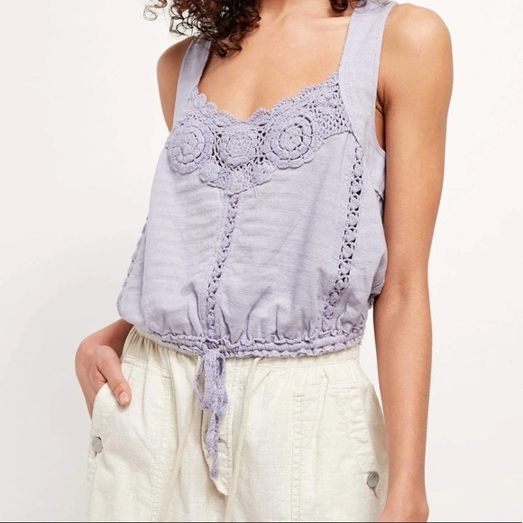 NWT Free People Sweet Something Lace Tank Lilac Purple Small - Picture 13 of 13